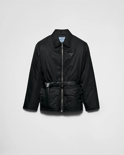 Re-Nylon down jacket with belt