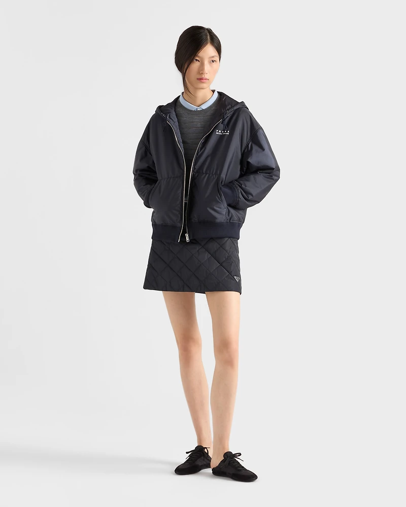 Lightweight Re-Nylon hooded blouson jacket
