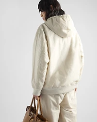 Lightweight hooded Re-Nylon blouson jacket