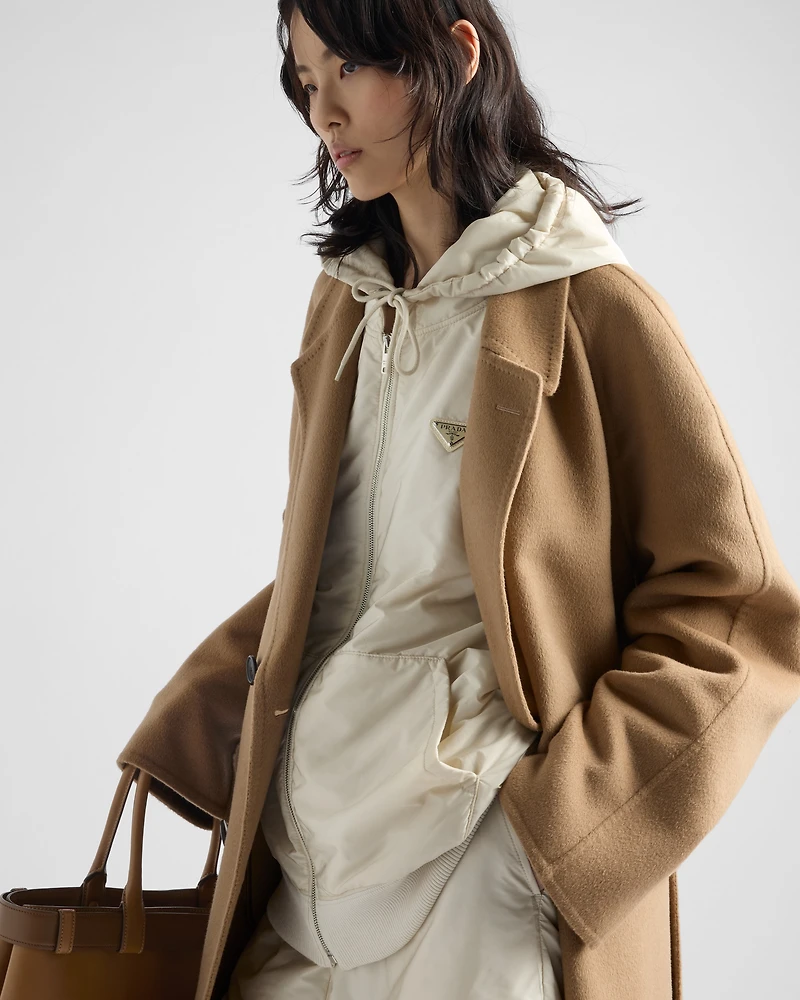 Lightweight hooded Re-Nylon blouson jacket
