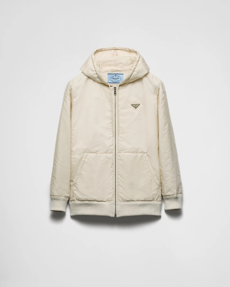Lightweight hooded Re-Nylon blouson jacket