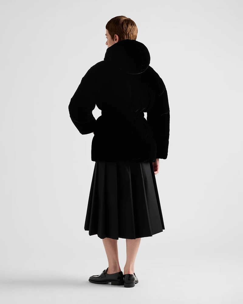 Velvet down jacket