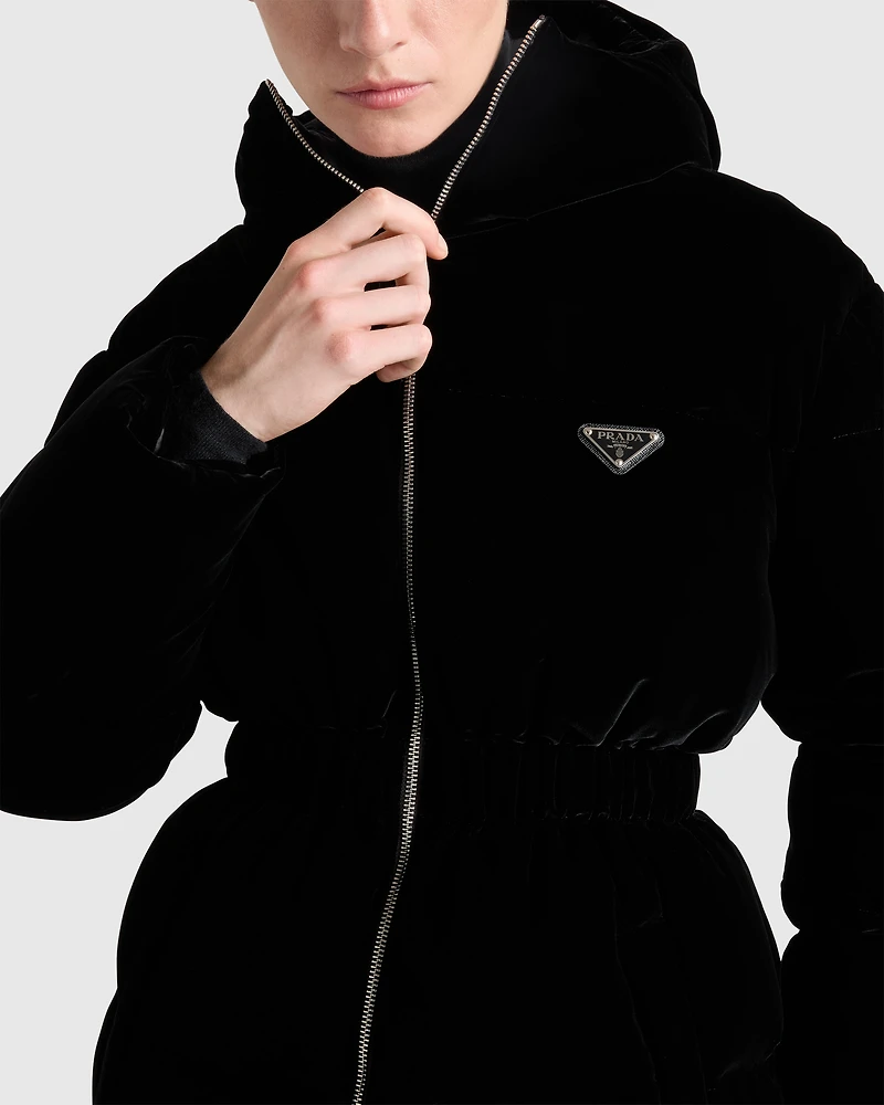 Velvet down jacket