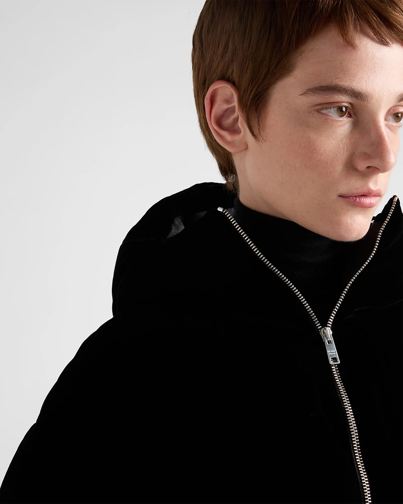 Velvet down jacket