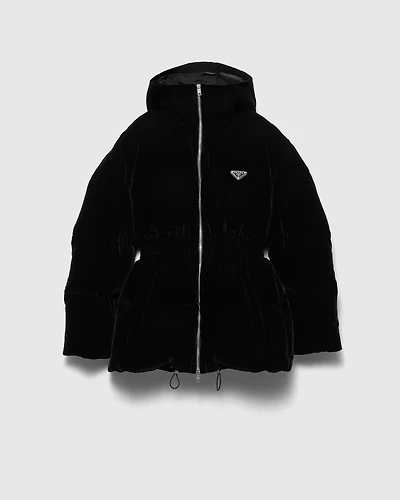 Velvet down jacket