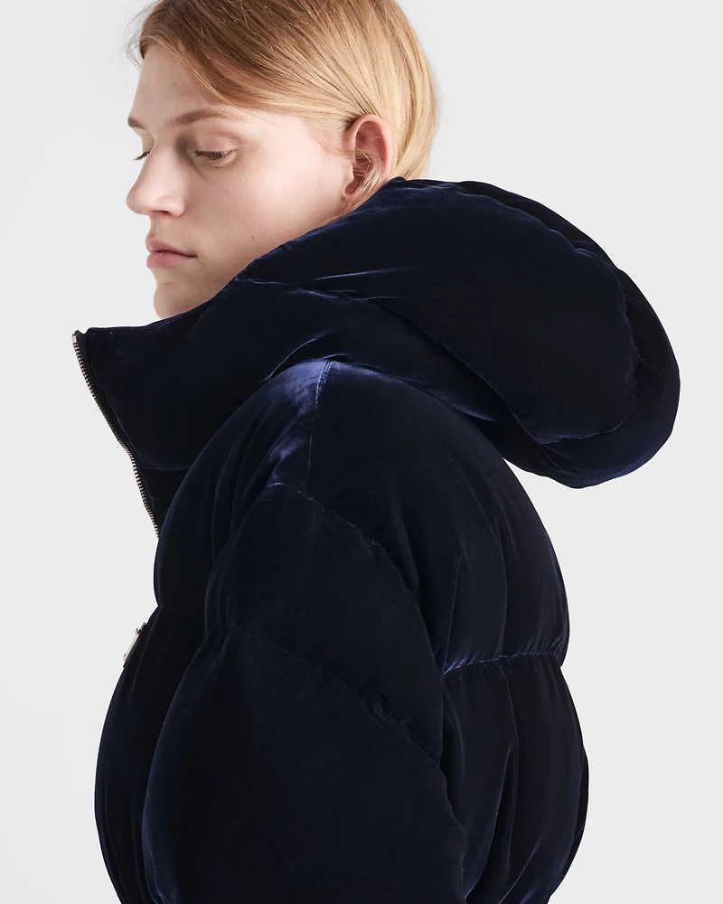 Velvet down jacket