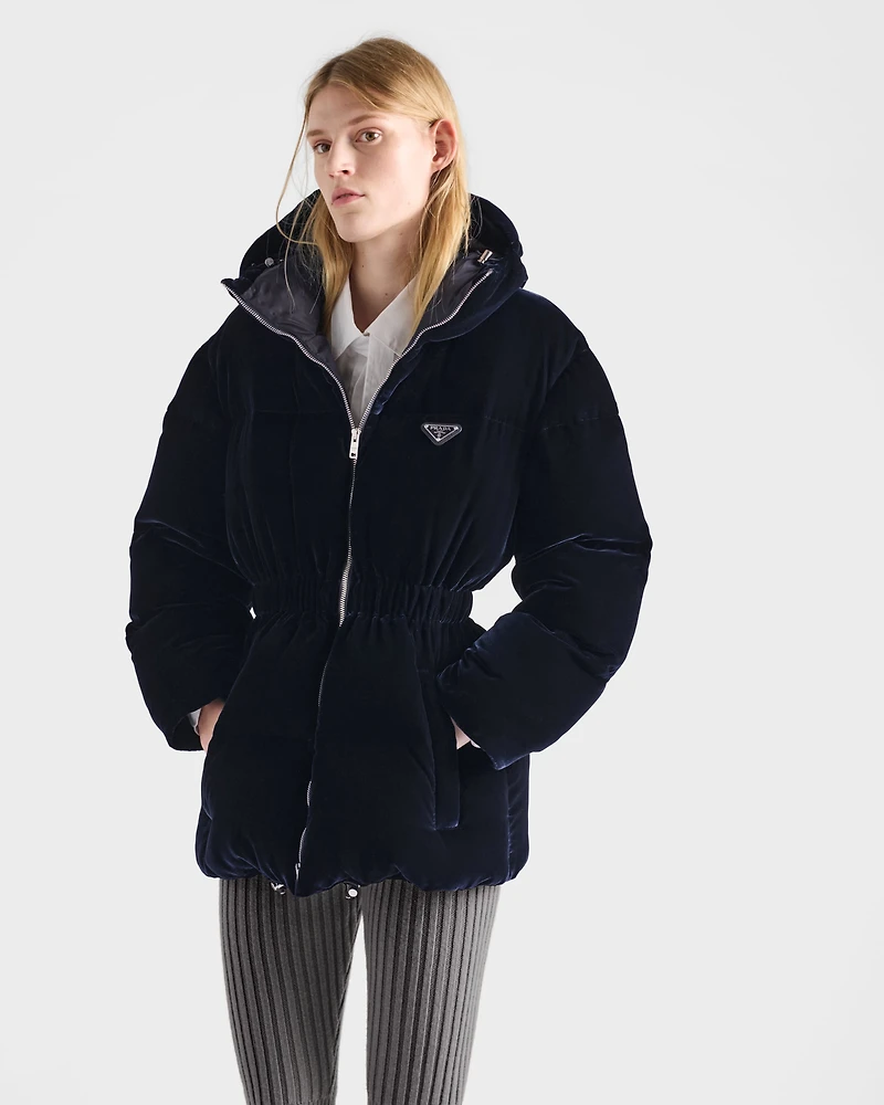 Velvet down jacket
