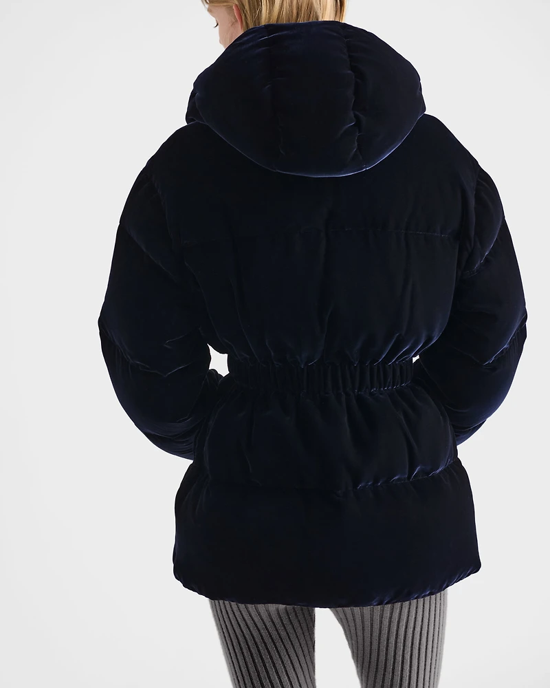 Velvet down jacket