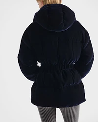 Velvet down jacket