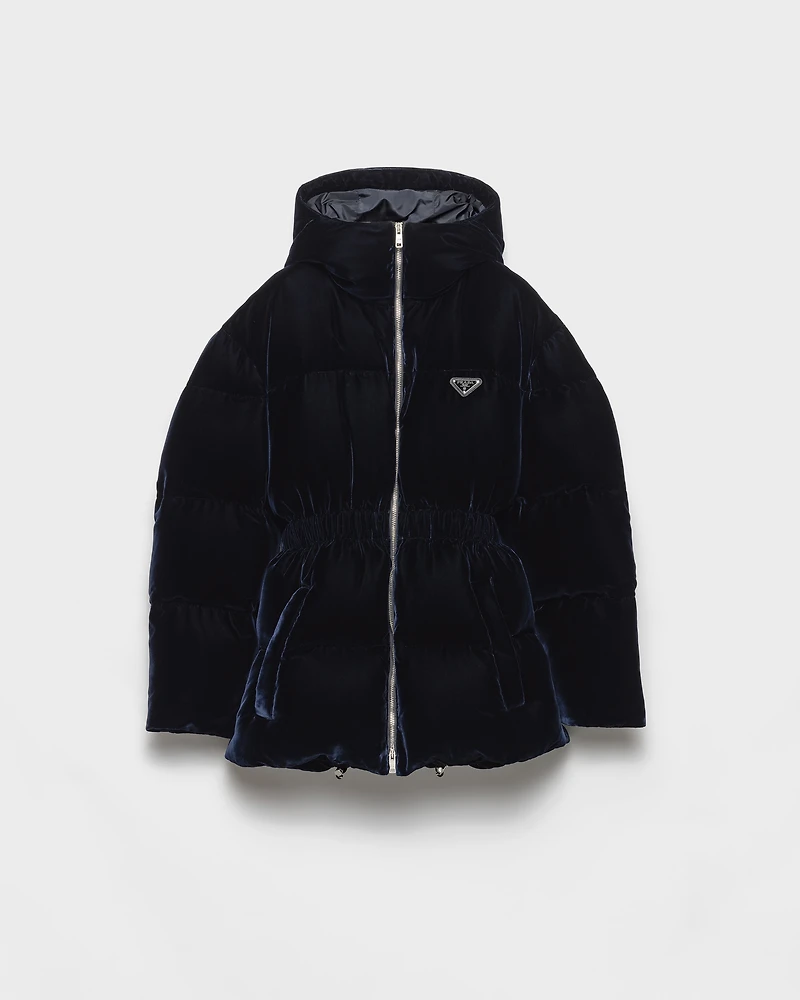 Velvet down jacket