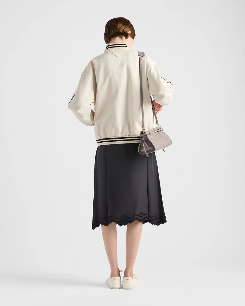 Canvas bomber jacket with patches