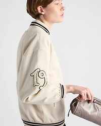 Canvas bomber jacket with patches