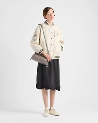 Canvas bomber jacket with patches