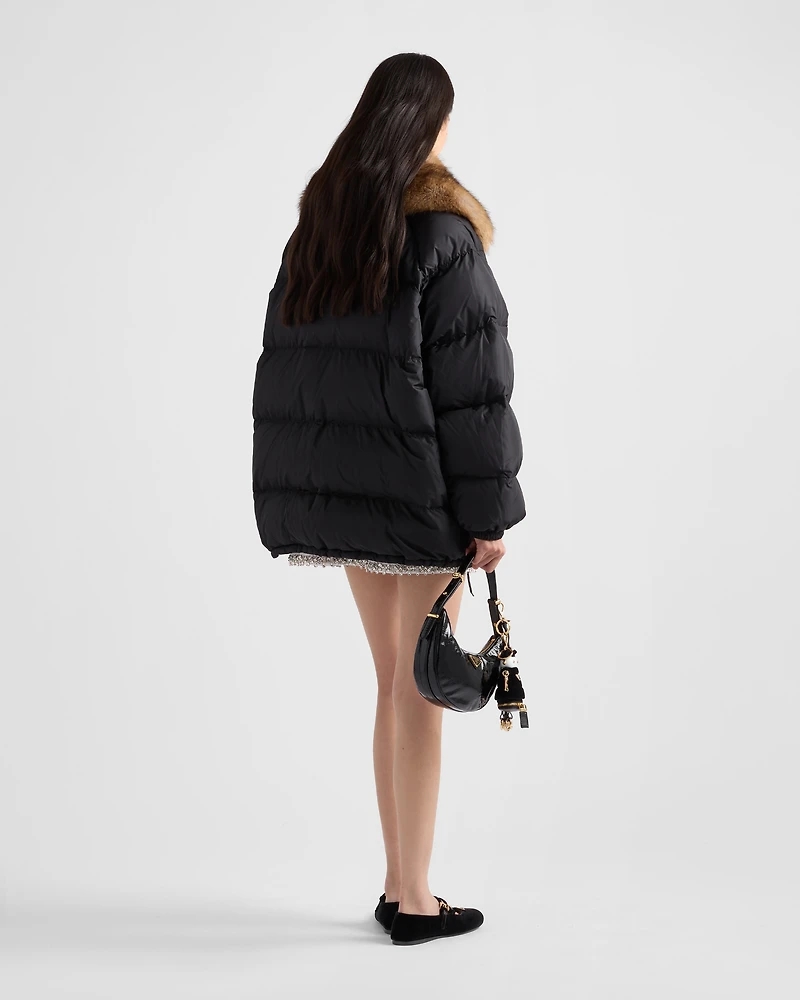 Tech canvas down jacket