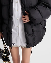 Tech canvas down jacket