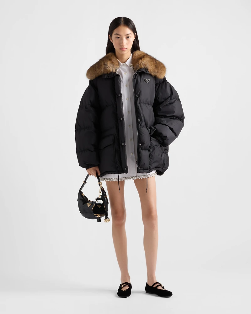 Tech canvas down jacket