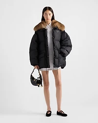 Tech canvas down jacket