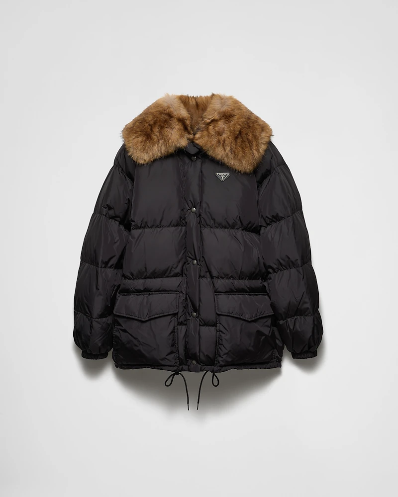 Tech canvas down jacket