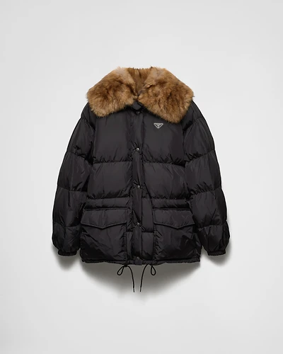 Tech canvas down jacket