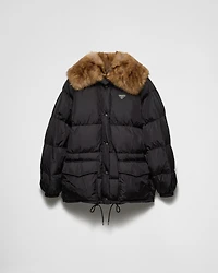 Tech canvas down jacket
