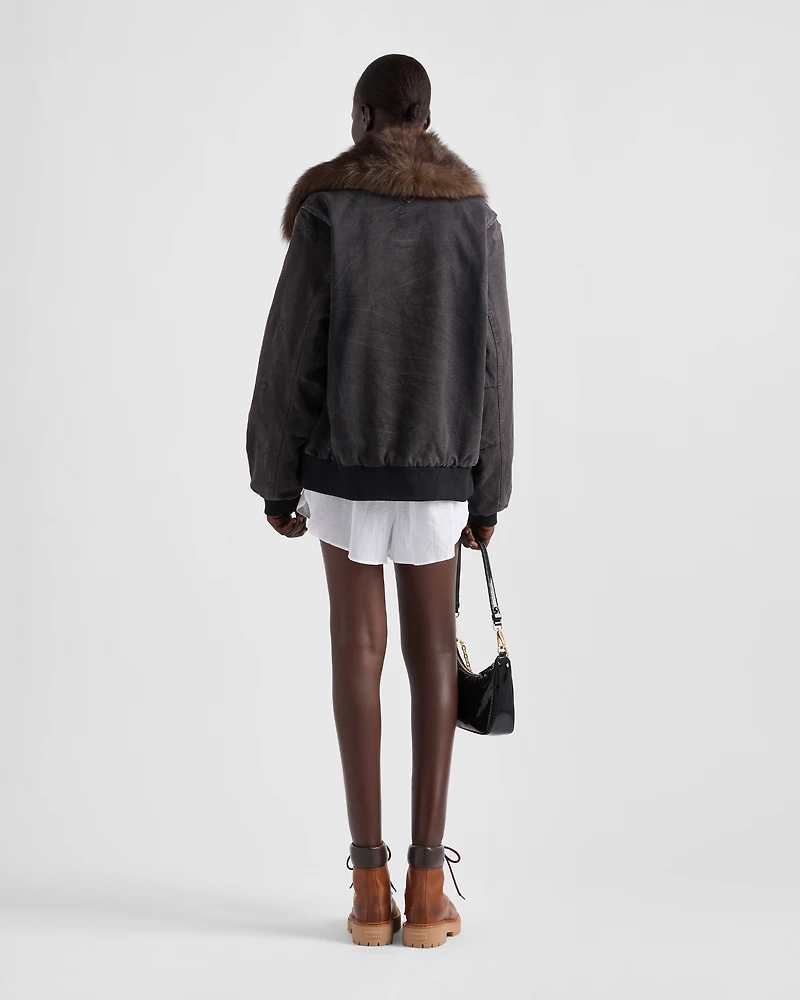 Canvas blouson jacket