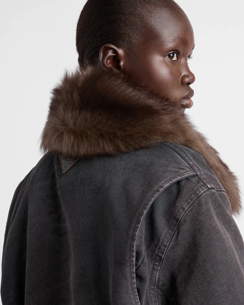Canvas blouson jacket