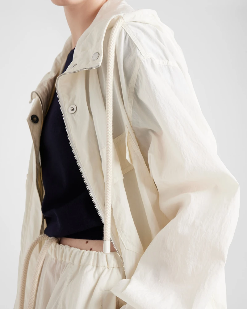 Technical pongé blouson jacket