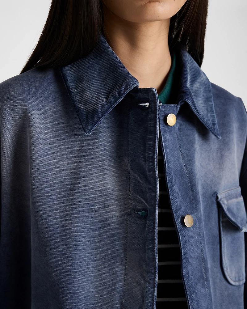 Canvas trucker jacket