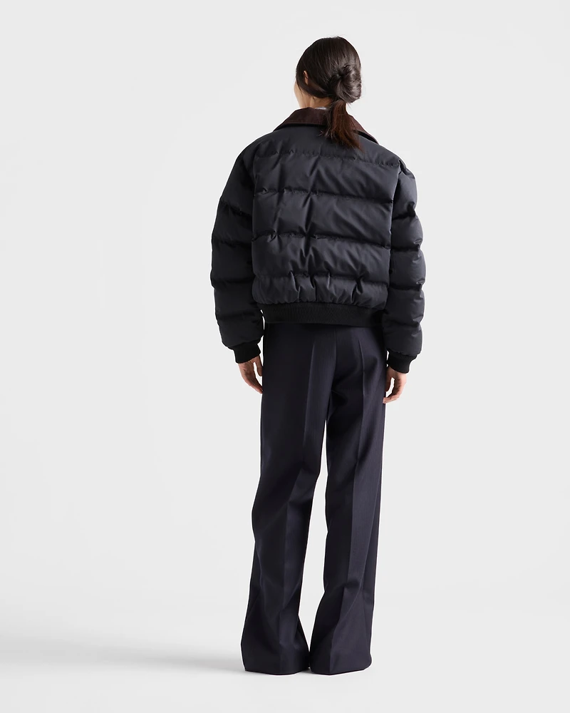 Cropped compact poplin down jacket