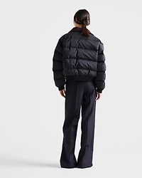 Cropped compact poplin down jacket