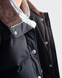 Cropped compact poplin down jacket