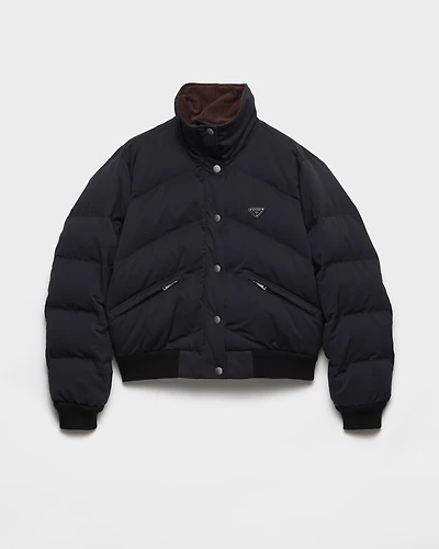 Cropped compact poplin down jacket