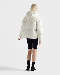 Medium-weight hooded soft fabric down jacket