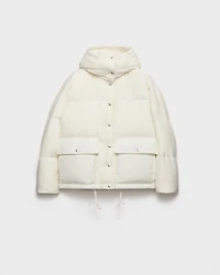 Medium-weight hooded soft fabric down jacket