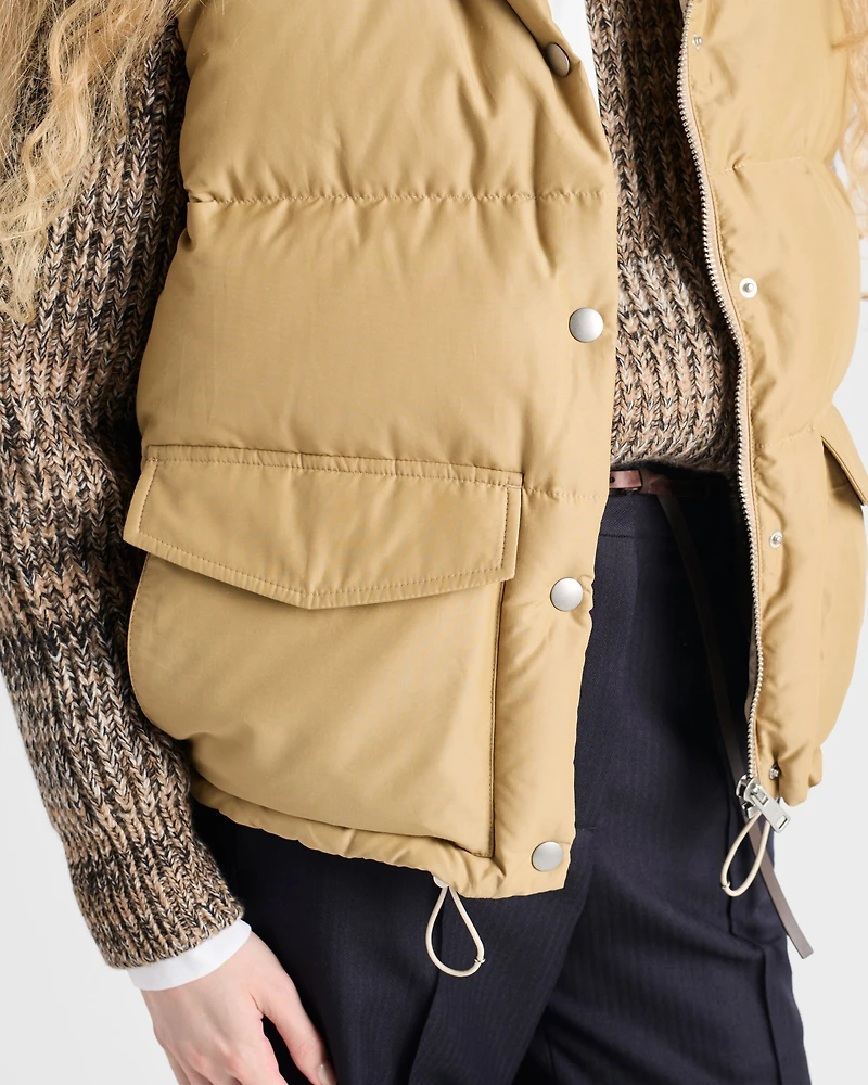 Medium-weight technical fabric down vest