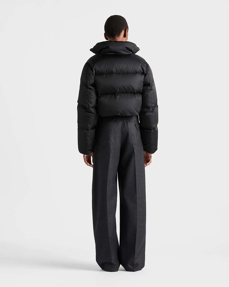Cropped Re-Nylon down jacket