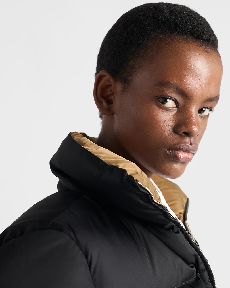 Cropped Re-Nylon down jacket