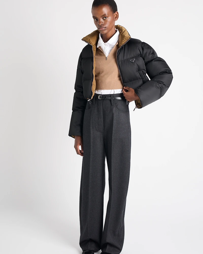 Cropped Re-Nylon down jacket