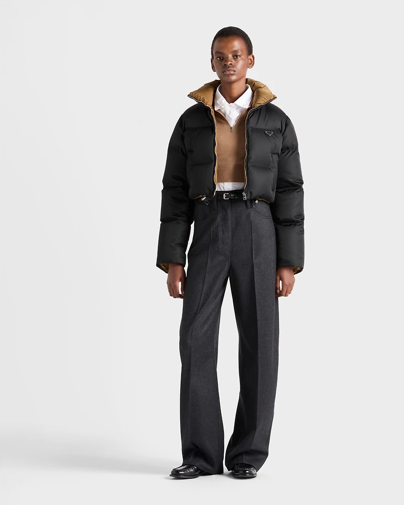 Cropped Re-Nylon down jacket