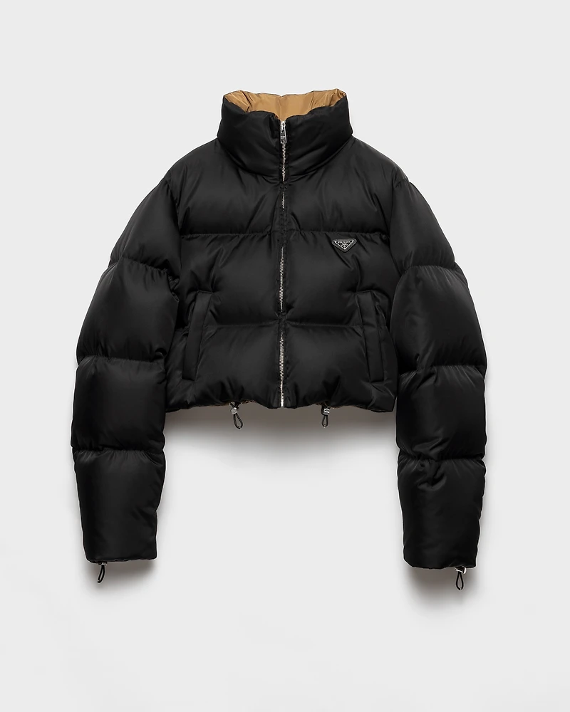 Cropped Re-Nylon down jacket