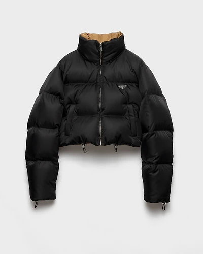 Cropped Re-Nylon down jacket