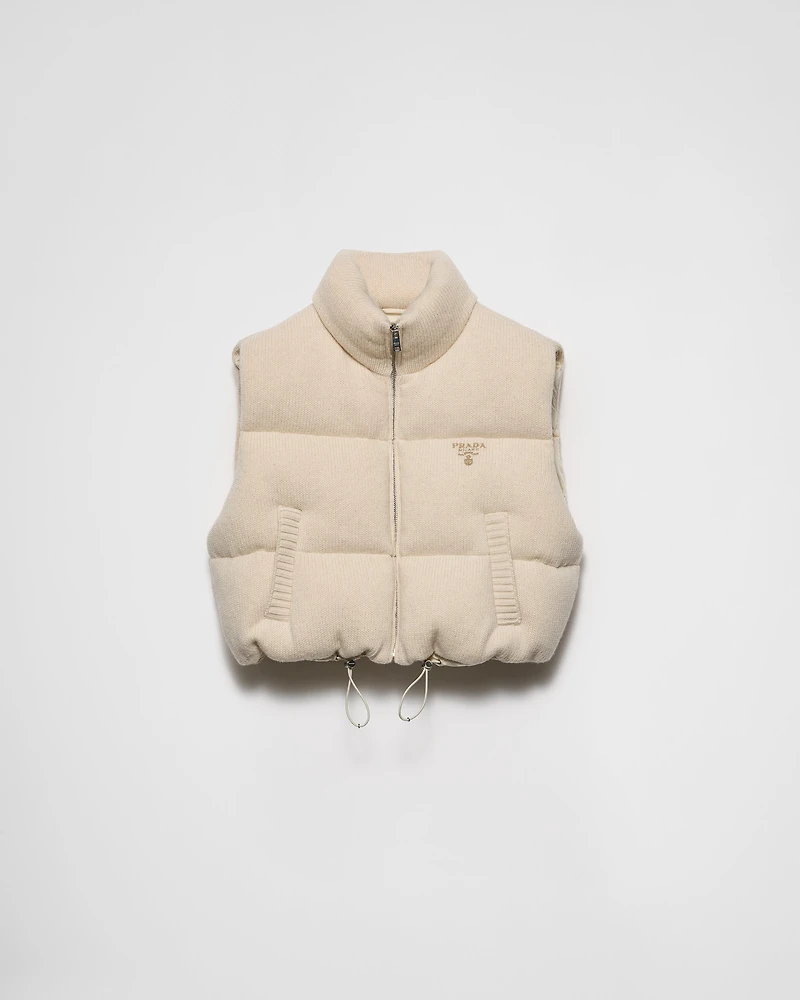 Wool and cashmere down vest
