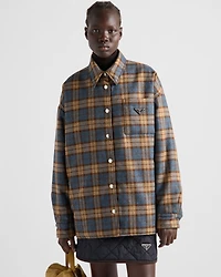Checked wool twill lumberjack jacket