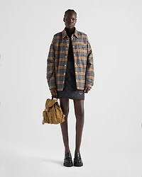 Checked wool twill lumberjack jacket