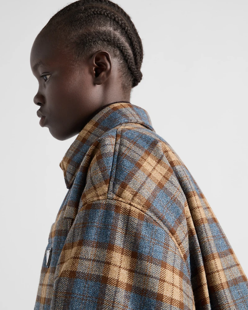 Checked wool twill lumberjack jacket