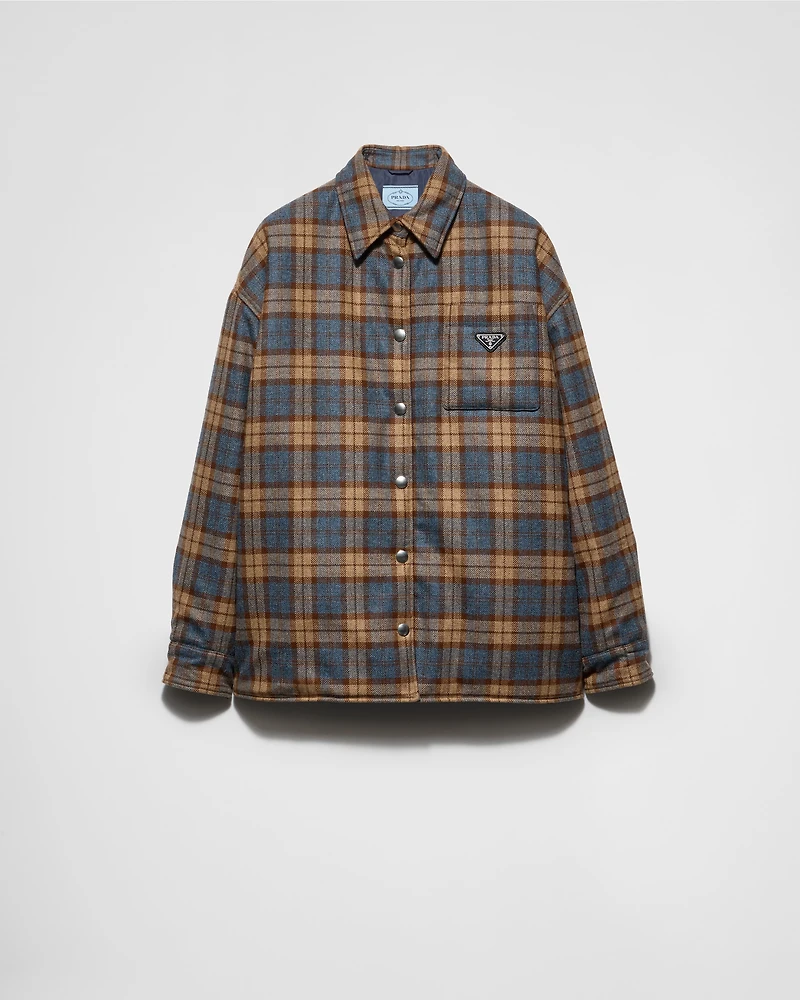 Checked wool twill lumberjack jacket