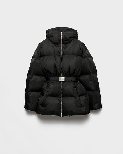 Re-Nylon hooded down jacket