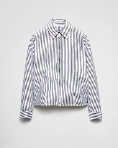 Striped poplin blouson jacket