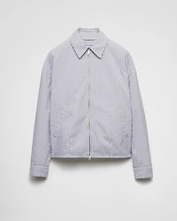 Striped poplin blouson jacket