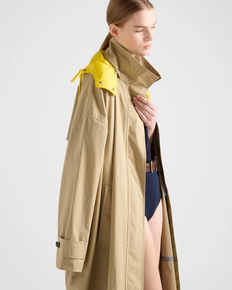 Technical poplin raincoat